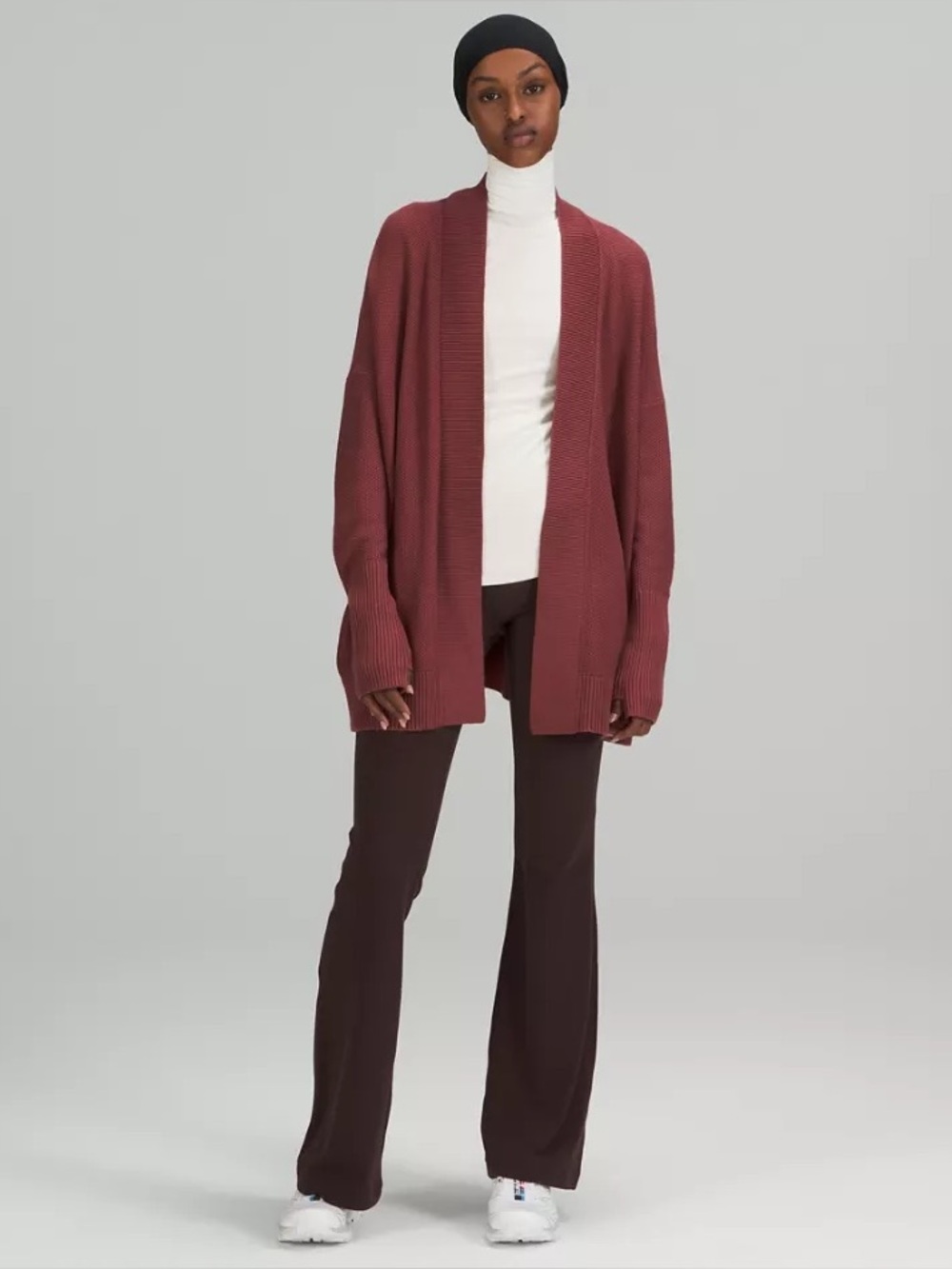 Lululemon Cashlu Drop-Shoulder Knit Wrap Sweater in Smoky Red Size XS/S